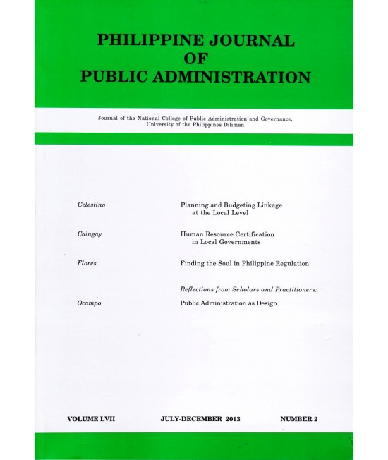 Philippine Journal of Public Administration - Delayed Publication