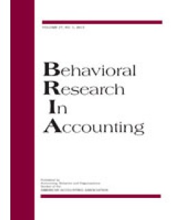 Behavioral Research in Accounting