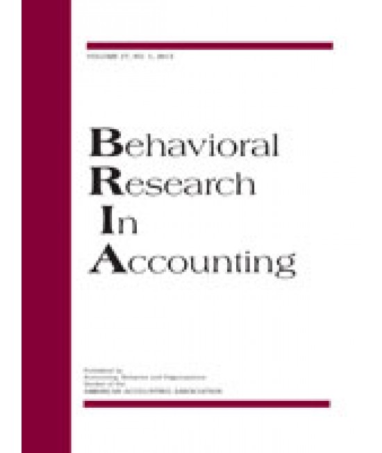 Behavioral Research in Accounting