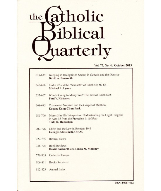 The Catholic Biblical Quarterly