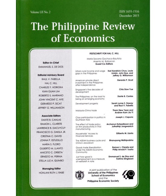 Philippine Review of Economics - Delayed Publication