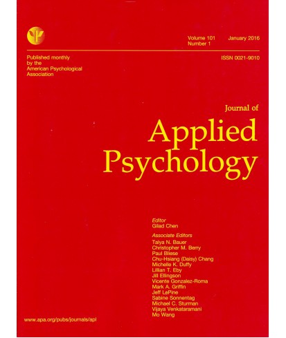 Journal of Applied Psychology