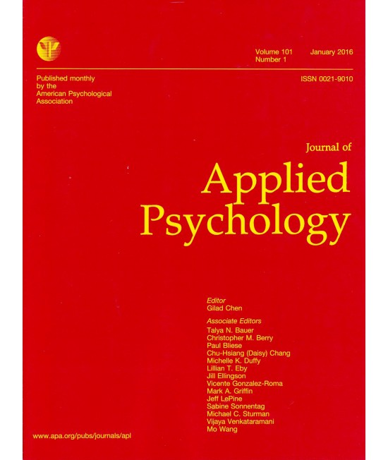 Journal of Applied Psychology