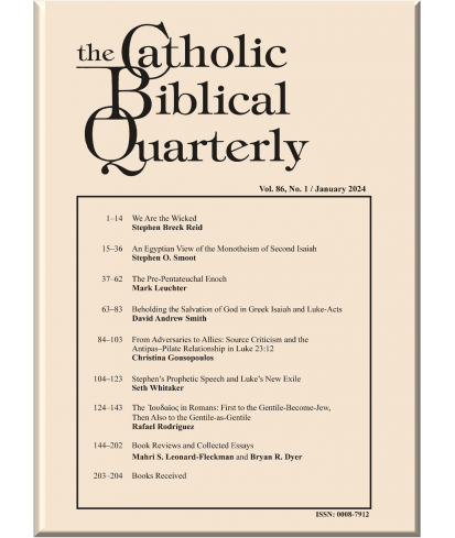 The Catholic Biblical Quarterly