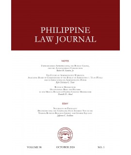 Philippine Law Journal - Delayed Publication